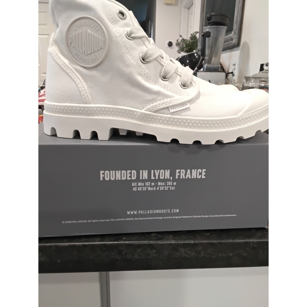 Palladium Pallabase Twill Womens Boots Star White Canvas Platform 96907-116-M 10 - Picture 7 of 8